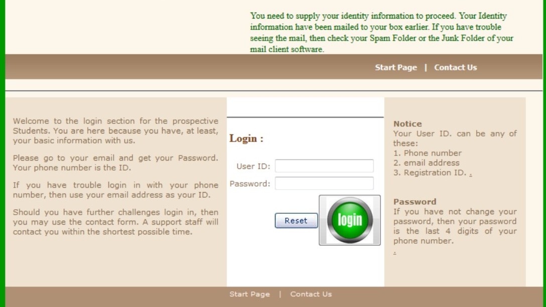 The First Page of the Form